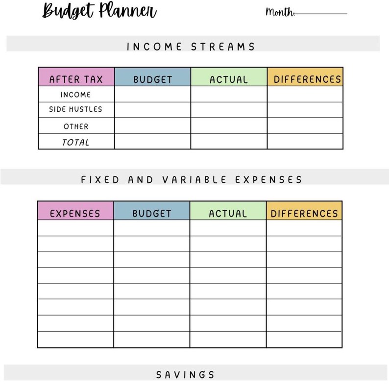 Budget Planner - Etsy
