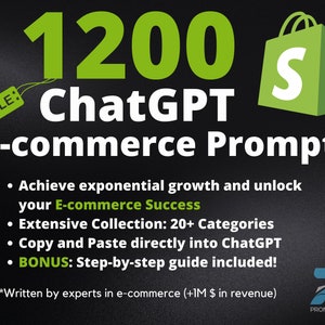 1200+ ChatGPT Prompts for E-commerce Sellers | E-commerce Success | Dropshipping Expert Insights | E-commerce Store Optimization | Business