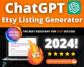 ChatGPT Etsy Listing Generator | Boost Conversions on Etsy | Etsy Search Rankings | Save Time, SEO-Optimize and Improve your Etsy Listings