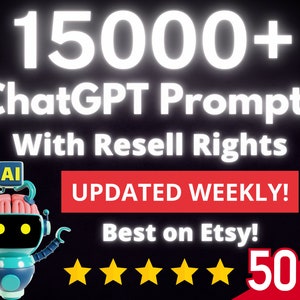 15000 ChatGPT Prompts with Resell Rights Make Money Online with AI Passive Income Commercial Use PLR Bundle Lot Business Idea image 1