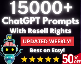 15000+ ChatGPT Prompts with Resell Rights | Make Money Online with AI | Passive Income | Commercial Use PLR Bundle Lot | Business Idea