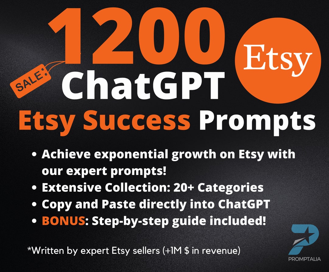 1200 Chatgpt Prompts for Etsy Sellers Etsy Success Etsy Listing