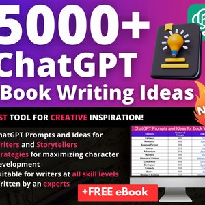 5000+ ChatGPT Book Writing Ideas and Prompts | Write Bestsellers with AI | Storywriting Prompts | Professional Book Ideas | Updated Weekly