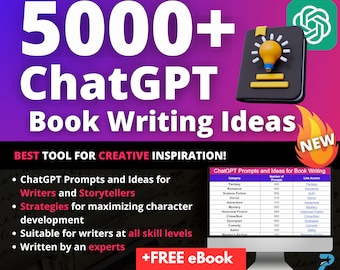 5000+ ChatGPT Book Writing Ideas and Prompts | Write Bestsellers with AI | Storywriting Prompts | Professional Book Ideas | Updated Weekly