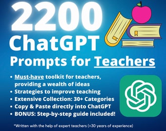 2200+ ChatGPT Prompts for Teachers | Teaching Tools | Lesson Planning | Educational resources | Teacher resources | Teacher | Copy and Paste