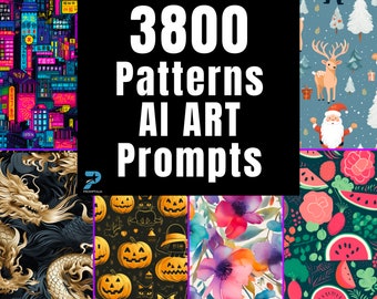 3800+ Pattern AI Art Prompts | Text-to-image Midjourney Dall-E Stable Diffusion | Pattern and Tile Design | Digital Wall Art | Copy & Paste
