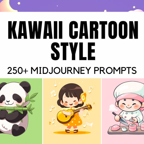 Cartoon Kawaii Doodle Style Prompts, Doodle Art, Cute Digital Dolls Cartoons, AI Cartoon Midjourney Prompts, Best Commercial Use AI Art