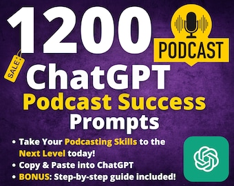 ChatGPT Prompτs for Podcast Success |  Engage Your Audience, Spark Creativity, and Elevate Your Episodes | Boost the Growth of Your Podcast