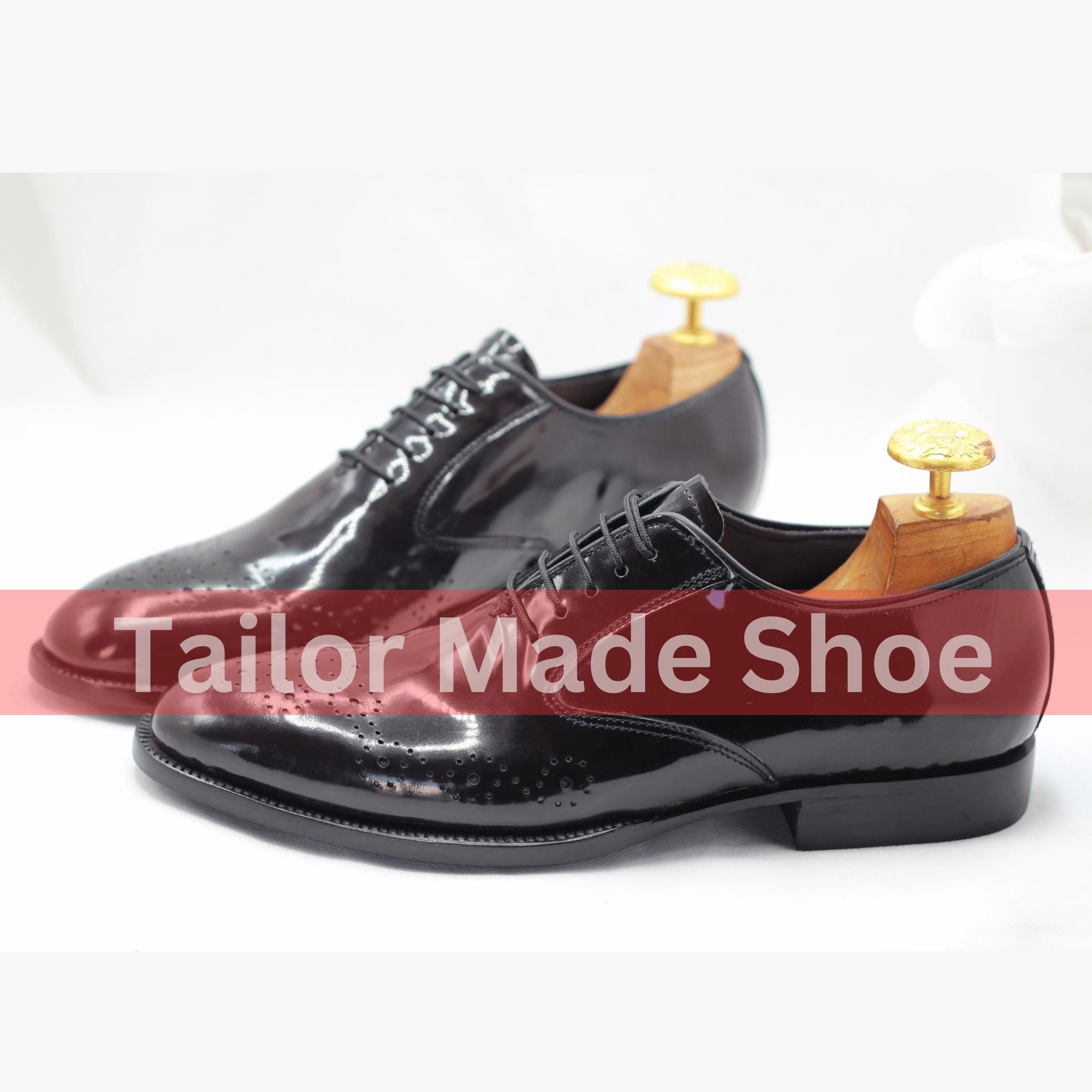 Handmade Black Patent Leather Oxford Shoes – Goodyear Welted  display picture 3