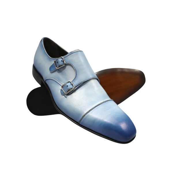 Neuer maßgefertigter Schuh Maßschuh Custom Design Schuhe Handgemachte Schuhe Rahmengenähte Schuhe Single Monk Strap Schnallenschuhe für Herren & Damen