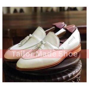 Mocassini di alta qualità su misura, eleganza ineguagliabile, scarpe in vera pelle bianca per matrimonio, scarpe da festa, scarpe per eventi, scarpe da uomo di lusso