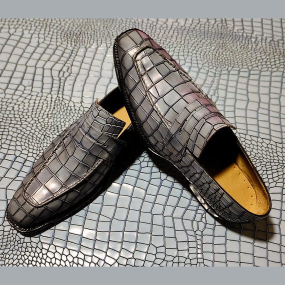 Made to Order Bespoke Handmade Handcrafted Shoes Made to Measure Genuine Crocodile Print Leather Loafers Slip on Moccasin Mens Fashion Shoes Etsy