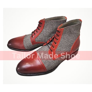 Custom-Made Boots, Handmade Boots Goodyear Welted Hand Stiched Tailor-Made Boots, Premium Quality Leather & Fabric Men&#39;s and Women&#39;s Boots