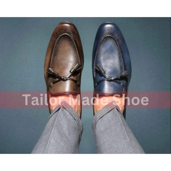 Handmade Leather Loafers, Bespoke Formal Dress Shoes - Etsy display picture 1