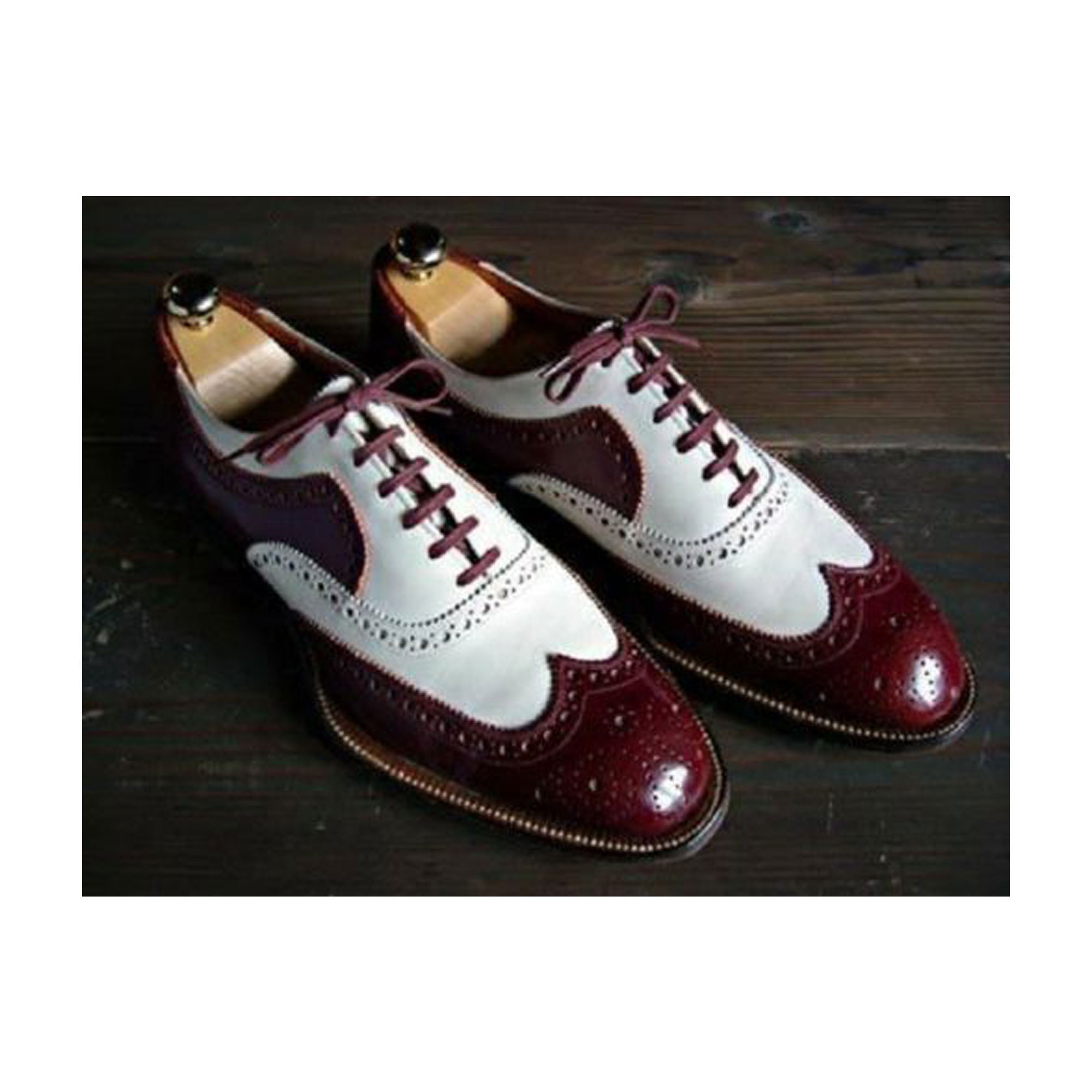 White and burgundy shoes clearance
