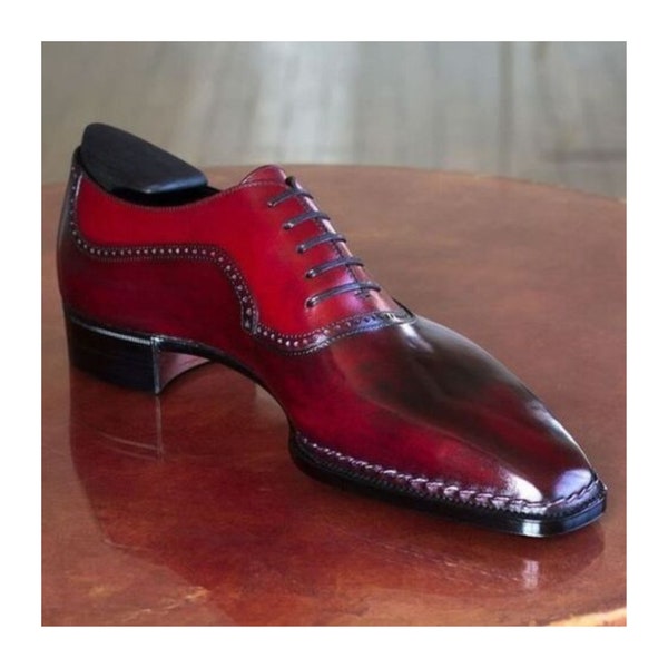 Op maat gemaakte handgemaakte handgemaakte Handstich Goodyear Welted Shoe Art handgeschilderde lederen schoenen Lace up Oxford formele kleding schoenen voor heren