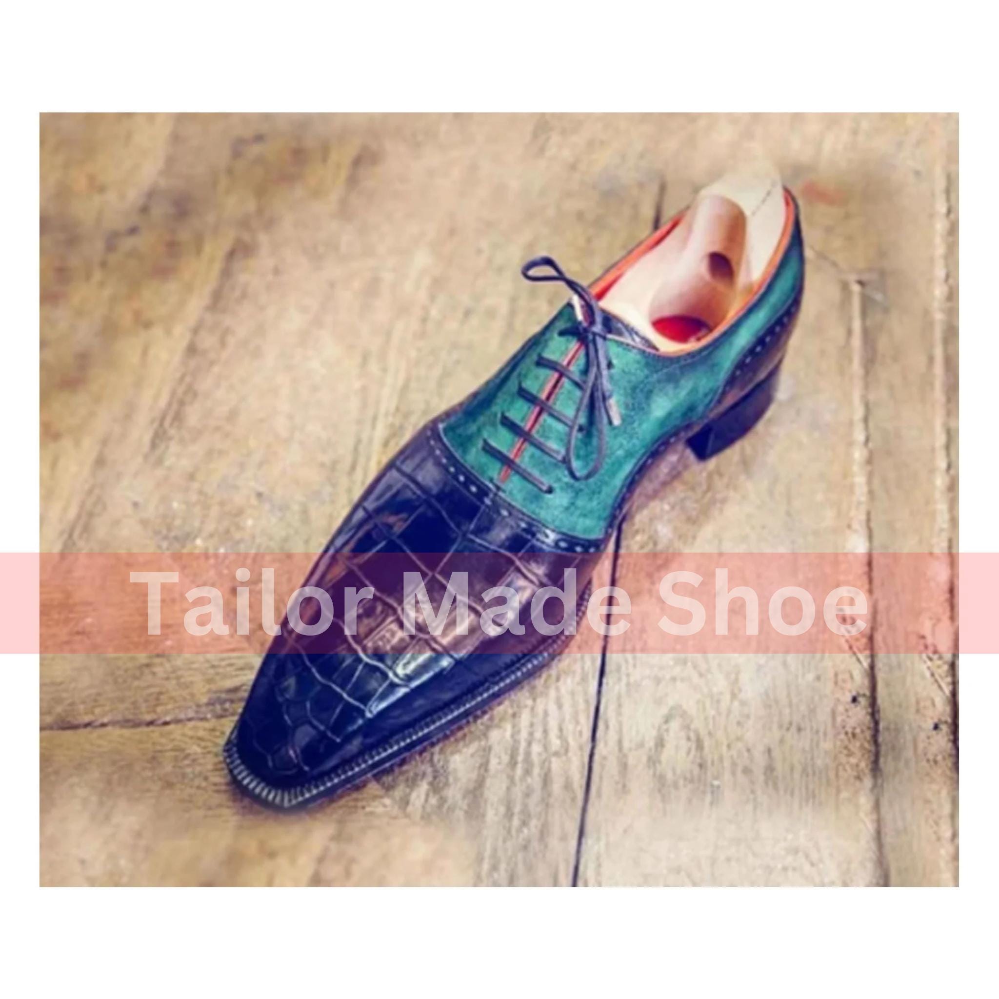 COPY - Vintage/New STRACAM Men’s Blue Suede Shoes Sz-7.5 Suede Blue Wingtip Dress Shoes for Men for sale | eBay main image 4