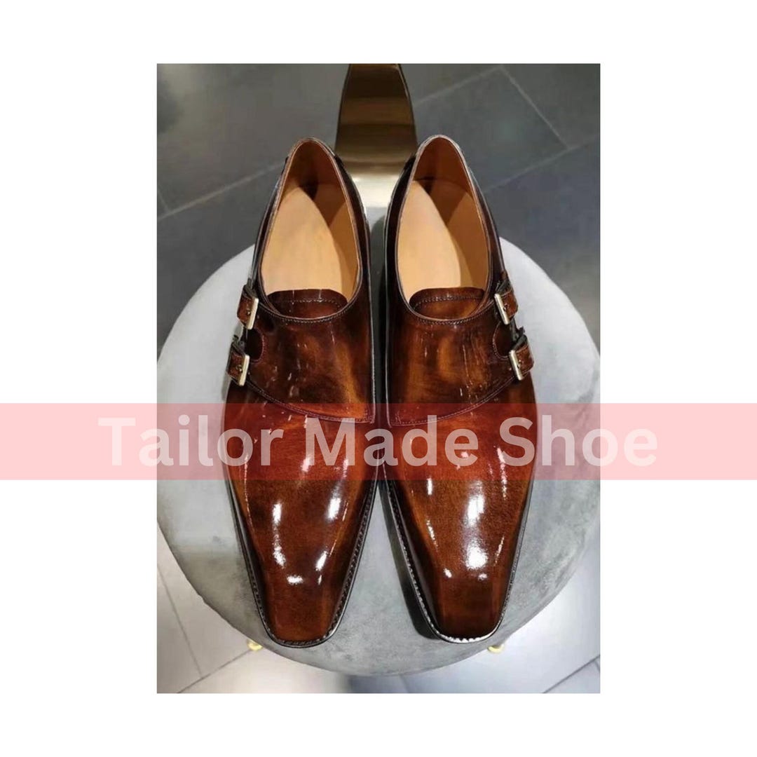 Men's Summer Retro Style Buckle Strap Solid Pattern Handmade Dress Shoe main image 1