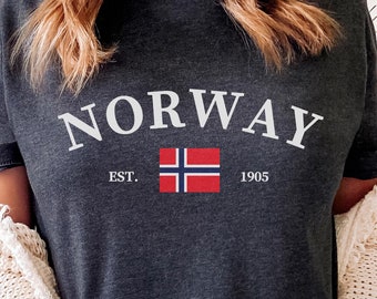 Norway Tee Shirt, Norwegian Flag Tshirt Gift Souvenir