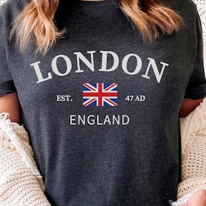 London England Tee Shirt, British Flag Tshirt Gift, United Kingdom Souvenir