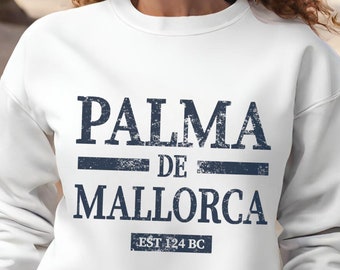 Palma de Mallorca Beach Sweatshirt, Womens Unisex Spain Crewneck Shirt Gift