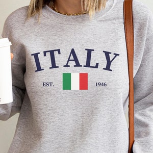 Italy Sweater Sweatshirt, Italian Flag Crewneck Gift