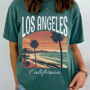 Los Angeles California Beach Tshirt Gift Retro Tee