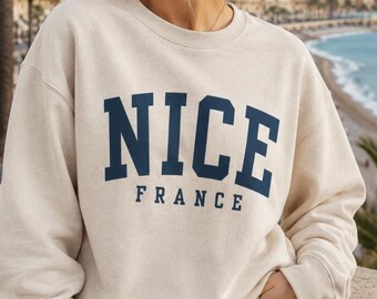 Felpa girocollo Nizza Francia, souvenir di viaggio della Costa Azzurra