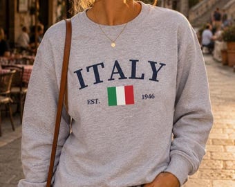 Italy Flag Sweatshirt, Italian Travel Crewneck Gift