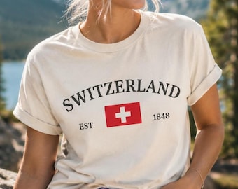 Die Schweiz Flagge T Shirt, Schweizer Reise Tee