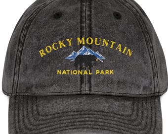 Gorra bordada del Parque Nacional de las Montañas Rocosas, gorra de regalo del Oso Negro de Colorado