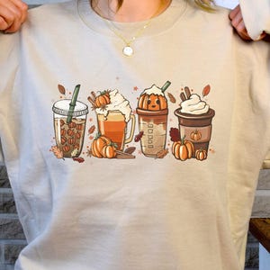 Fall Coffee Latte Crewneck Sweatshirt: Pumpkin Spice Pullover