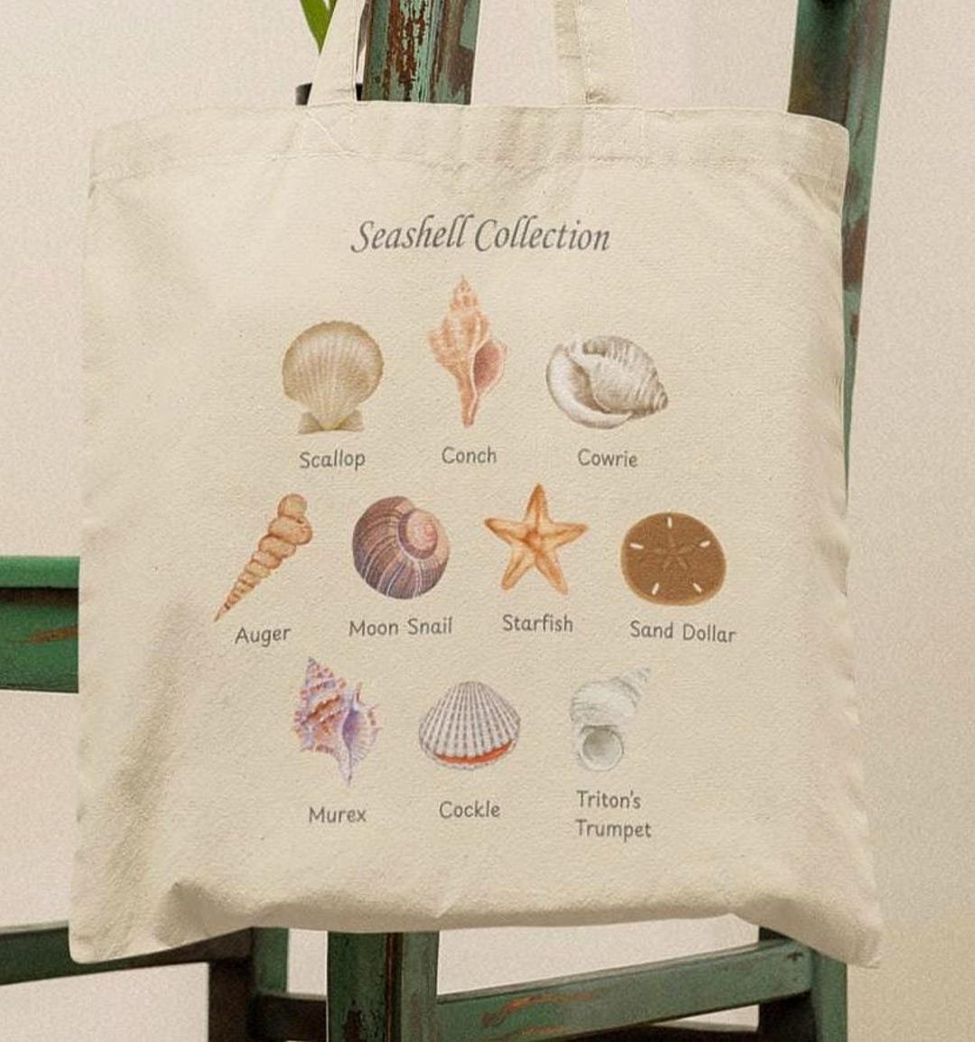 Seashell Collection Tote Bag, Beach Vacation Shell Collector Bag - Etsy