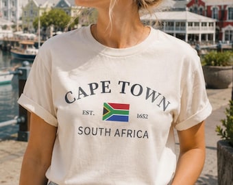 Cape Town Tee Shirt, South Africa Flag Tshirt Gift