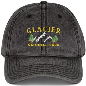 Glacier National Park Montana Embroidered Hat Gift Cap Souvenir