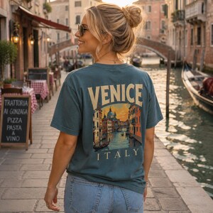 Venice Italy Tshirt Gift Tee Travel Souvenir Blue Spruce