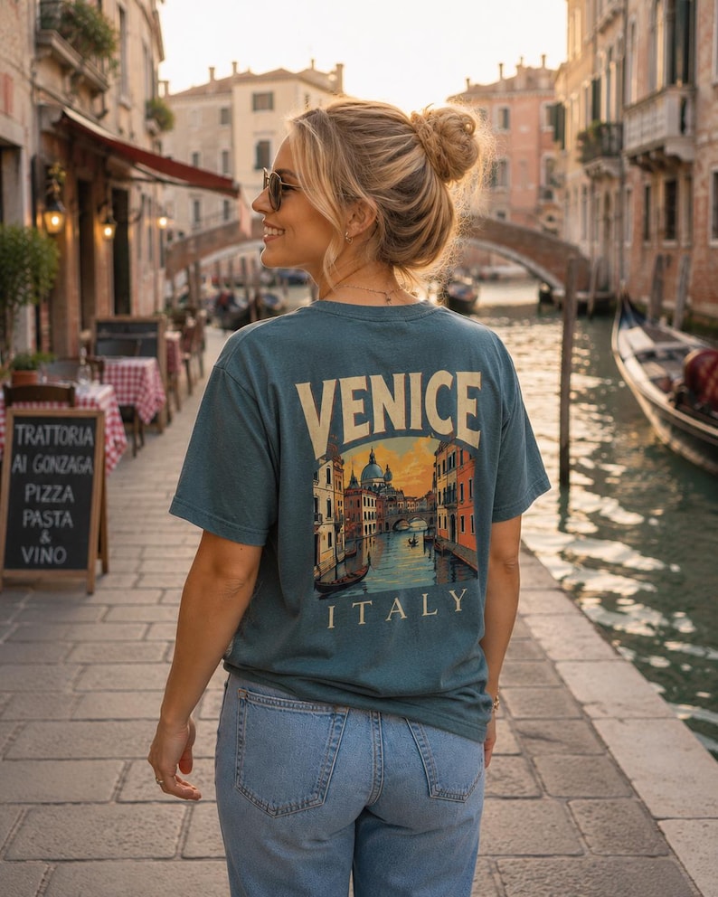 Venice Italy Tshirt Gift Tee Travel Souvenir Blue Spruce