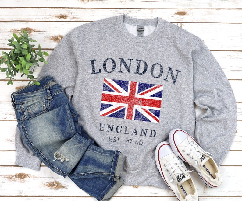 Vintage brittisk flagga London tröja: England Storbritannien tröja bild 6