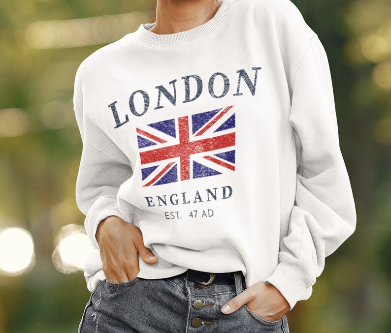 Vintage brittisk flagga London tröja: England Storbritannien tröja bild 4