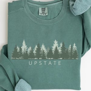 Upstate New York Comfort Colors® Crewneck Sweatshirt Gift, Garment Dyed Pullover Souvenir