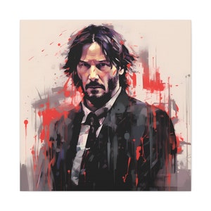 John Wick Fan Art Print on Stretched Canvas - Matte Canvas, Stretched, 1.25&quot;