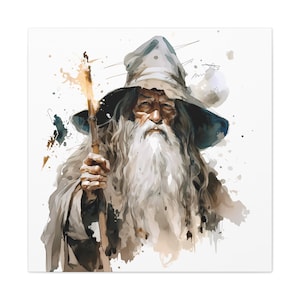 Gandalf The Grey Fan Art Print on Stretched Canvas - Matte Canvas, Stretched, 1.25&quot;