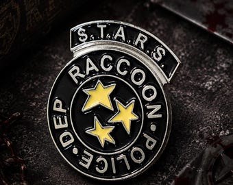 Resident Evil STARS Badge Pin, Raccoon Police Enamel Pin, Survival Horror Gamer Pin, RE Fan Gift, Cosplay Badge Pin