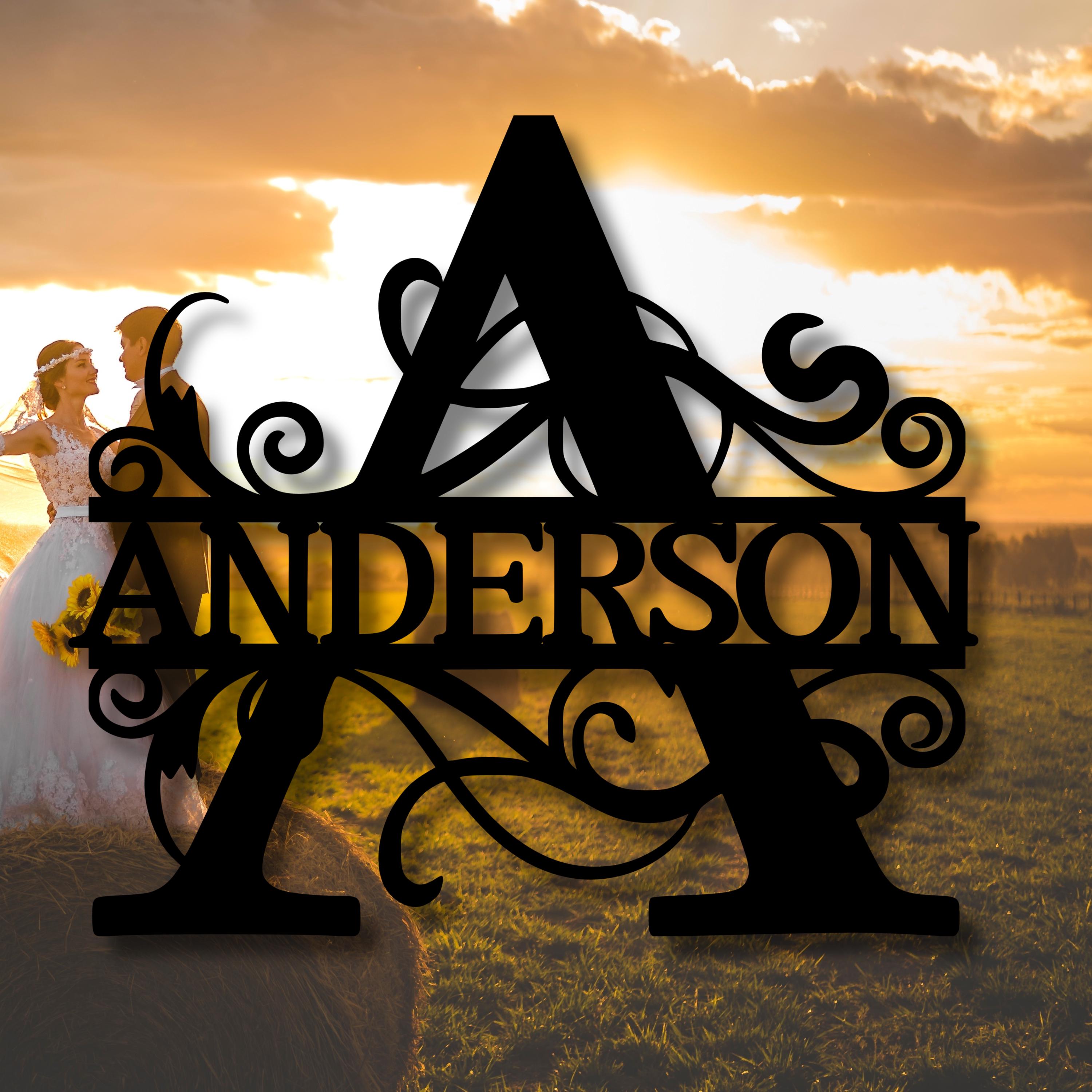 Custom Metal Monogram Letter Wall Art, Personalized Wedding Gift, Last ...