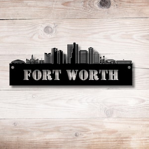 Fort Worth Texas Metal Skyline Decor, Fort Worth Wall Art, Rustic Metal City Sign, Texas Metal Art, Texas Pride, Texas Decor, Fort Worth