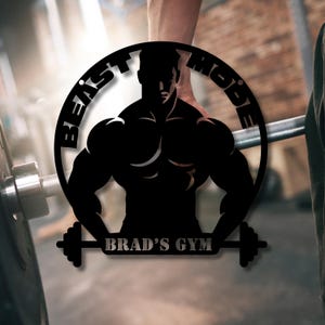 Custom Gym Metal Art, Home Gym Wall Decor, Fitness Center Metal Decor, Personalized Home Gym Wall Decor, Gym Rat Gift, Fitness Center Decor