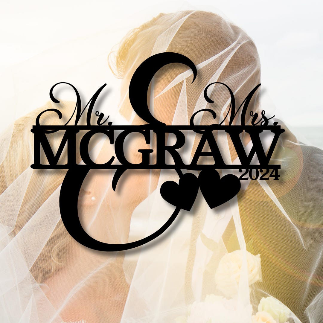 Mr and Mrs Custom Metal Sign, Wedding Wall Decor, Last Name Sign ...