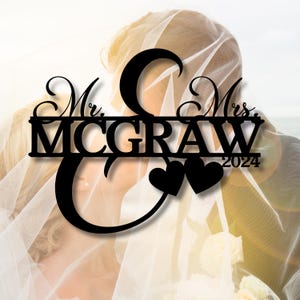 Mr and Mrs Custom Metal Sign, Wedding Wall Decor, Last Name Sign, Family Name Sign, Custom Wedding Gift, Custom Metal, Anniversary Gift