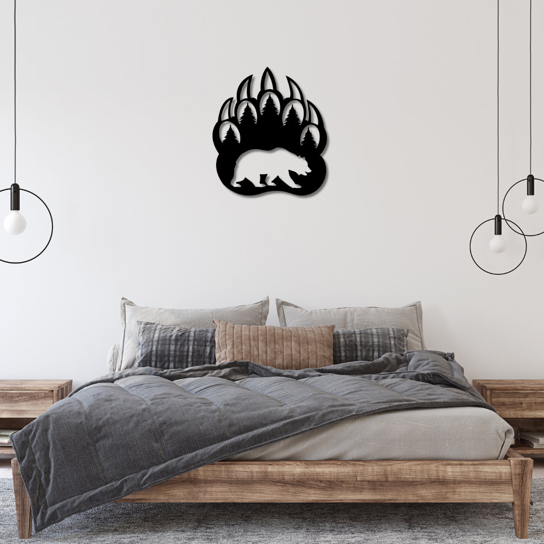Bear Paw Metal Wall Art Cabin Metal Wall Art Wilderness Etsy