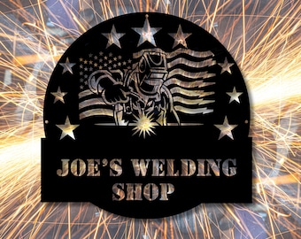 Custom Metal Welding Sign: Personalized Welder Decor